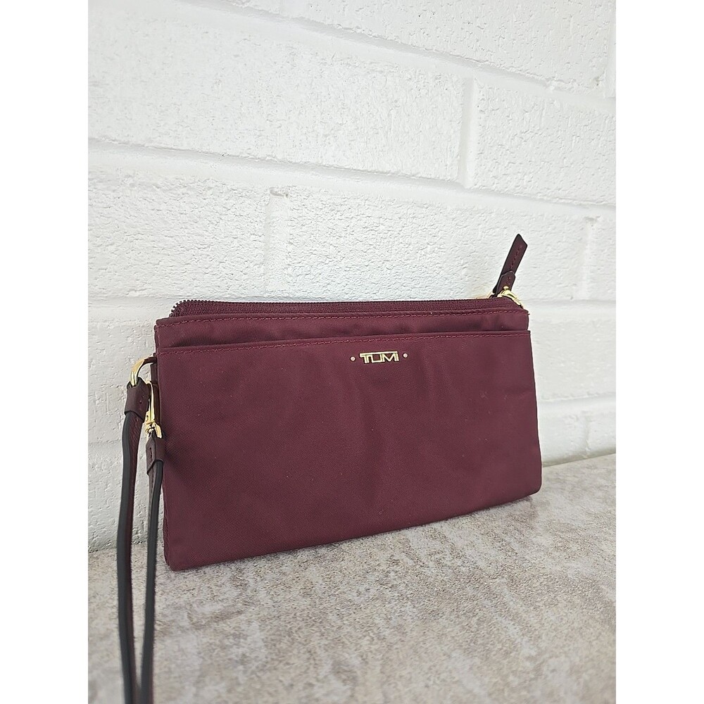 Tumi Voyageur Wristlet Burgundy Color